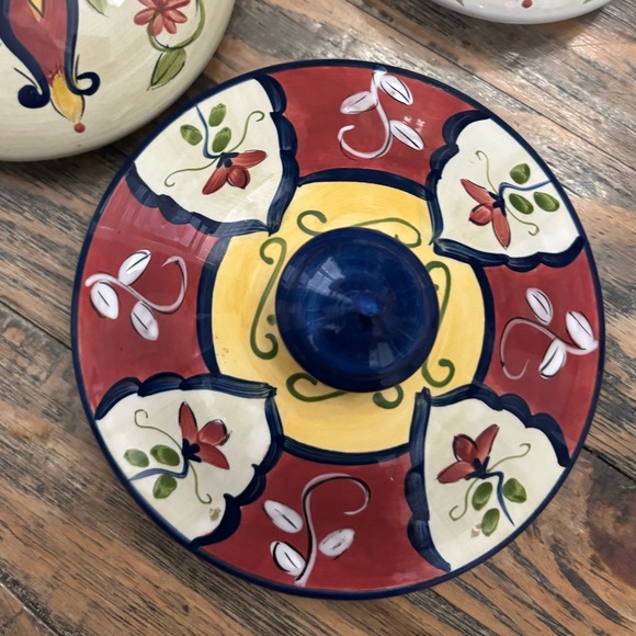 Pier 1 Vallarta Large Cookie Jar Canister With Handles - Picture 11 of 13